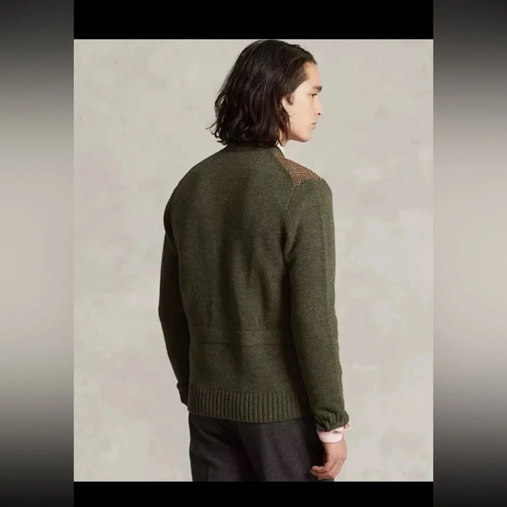 Polo Ralph Lauren Patchwork V-Neck Cardigan Size Large Retail $998